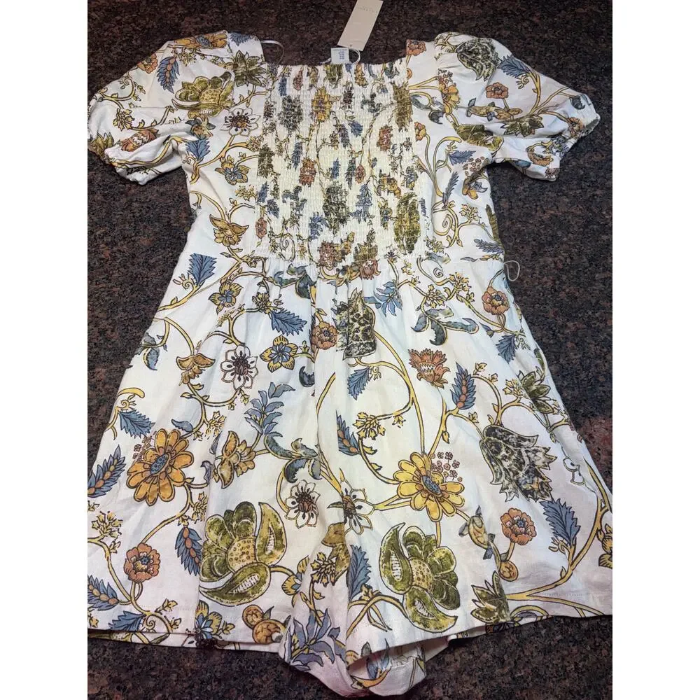 Calypso St. Barth Floral Linen Romper Size 4 – Boho Cottagecore NWT - Picture 5 of 16